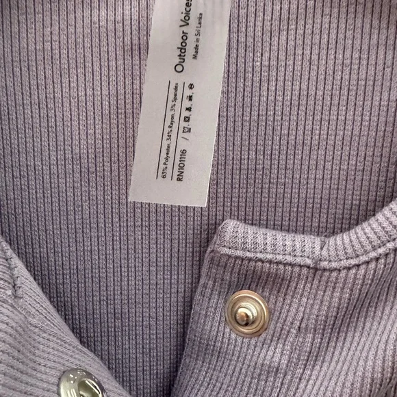 Outdoor Voices Cozy Rib Cropped Cardigan Earl Grey XS - Picture 2 of 5